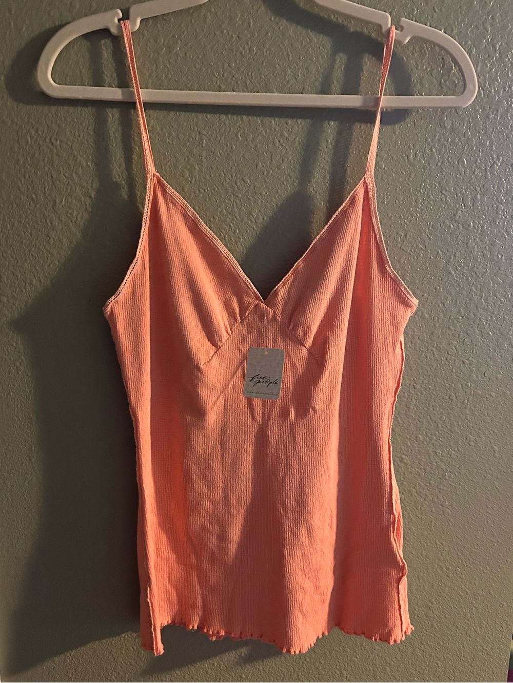 NWT We The Free Peach Ribbed V-Neck Cami